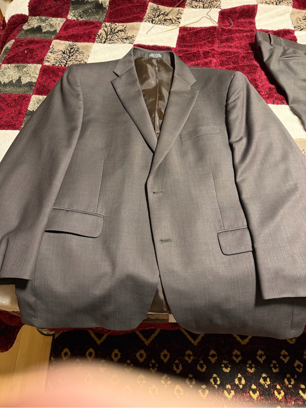 Jones New York 3 piece Mens suit color brown 44R and 36x32 pants